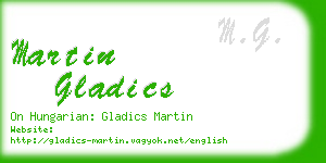 martin gladics business card